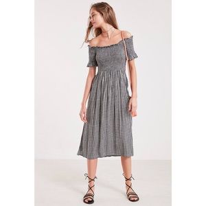 Kimchi Blue Smocked Picnic Off Shoulder Dress